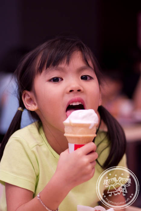 Tasha eating ice cream